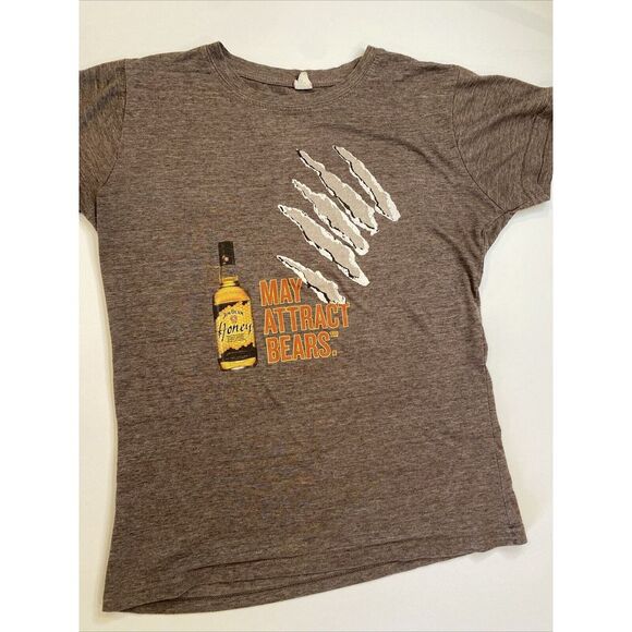 Tultex Shirt, Womens Med, Gray, Jim Beam Honey May Attract Bears - Picture 2 of 6